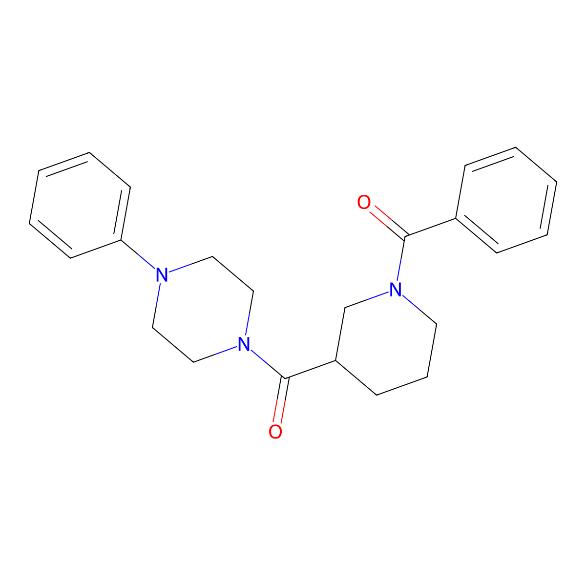 1-[(1-Benzoyl-3-piperidinyl)carbonyl]-4-phenylpiperazine molecular structure, CAS 524058-13-7