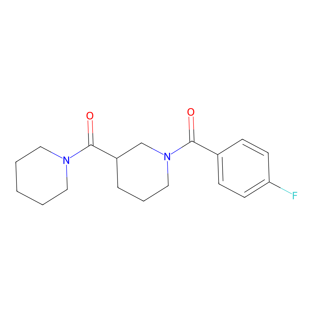 (4-Fluorophenyl)[3-(piperidin-1-ylcarbonyl)piperidin-1-yl]methanone molecular structure, CAS 524058-16-0