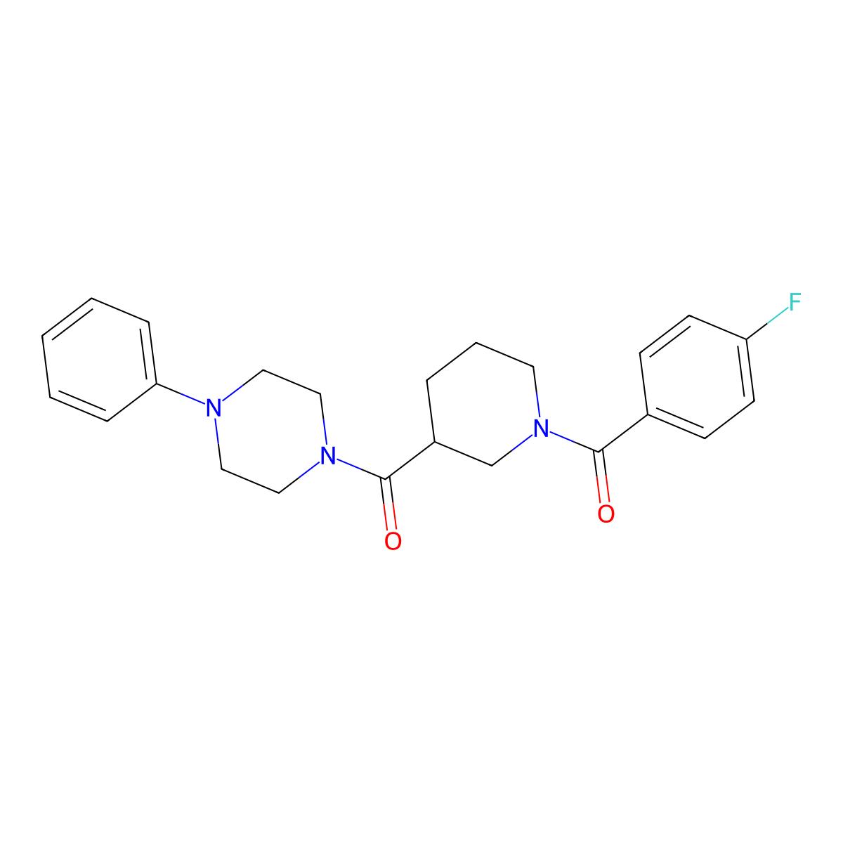 [1-(4-Fluorobenzoyl)piperidin-3-yl]-(4-phenylpiperazin-1-yl)methanone molecular structure, CAS 524058-18-2