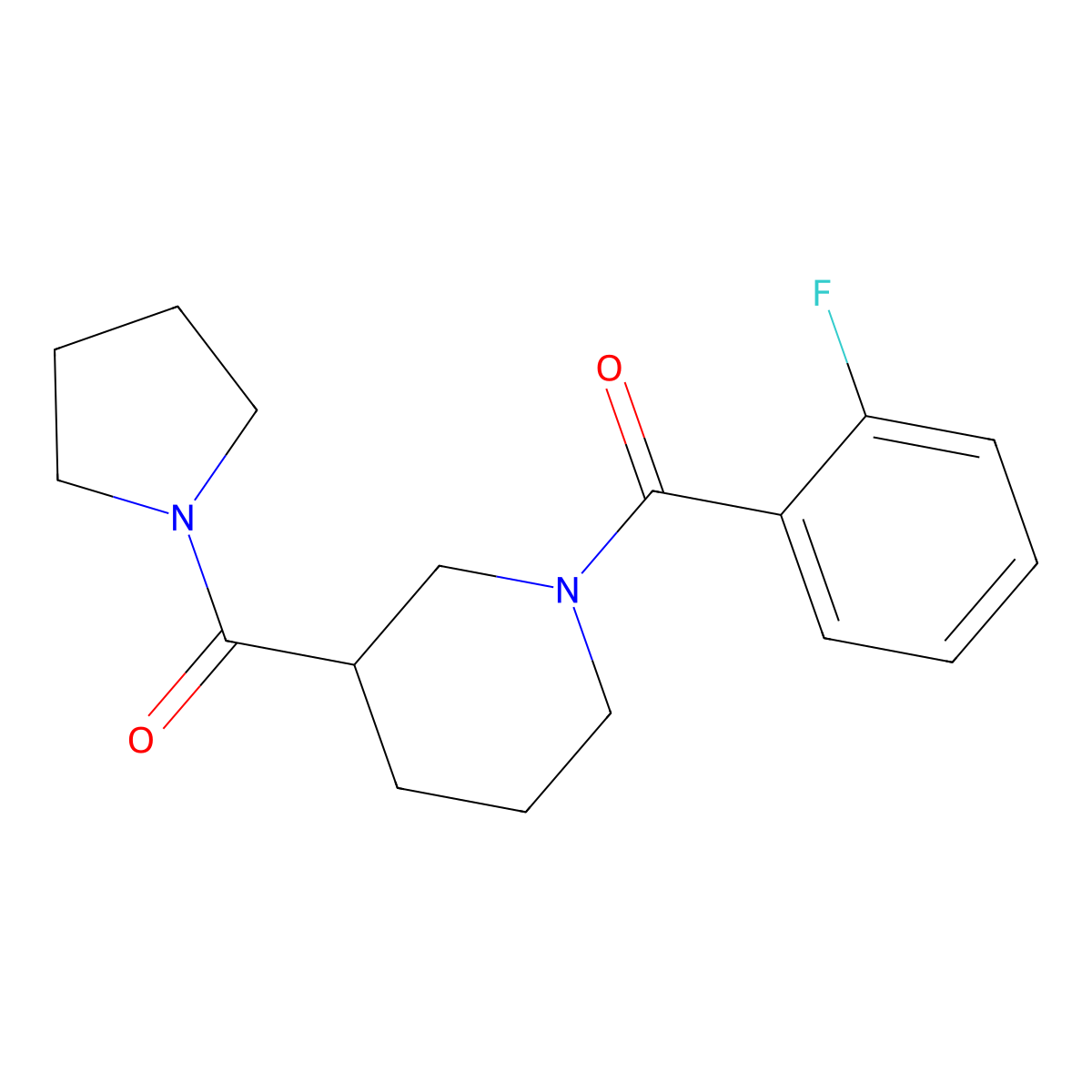[1-(2-Fluorobenzoyl)piperidin-3-yl]-pyrrolidin-1-ylmethanone molecular structure, CAS 524058-20-6