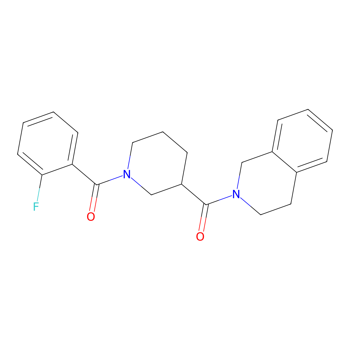 3,4-dihydro-1H-isoquinolin-2-yl-[1-(2-fluorobenzoyl)piperidin-3-yl]methanone molecular structure, CAS 524058-22-8
