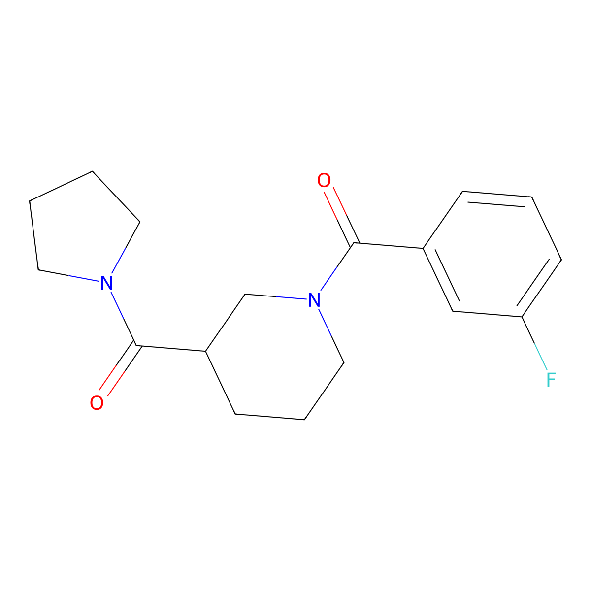 [1-(3-Fluorobenzoyl)piperidin-3-yl]-pyrrolidin-1-ylmethanone molecular structure, CAS 524058-26-2