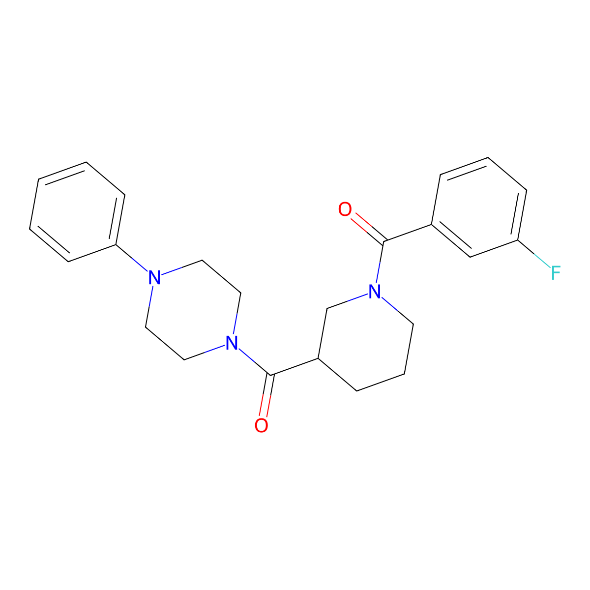 (3-Fluorophenyl){3-[(4-phenylpiperazin-1-yl)carbonyl]piperidin-1-yl}methanone molecular structure, CAS 524058-27-3