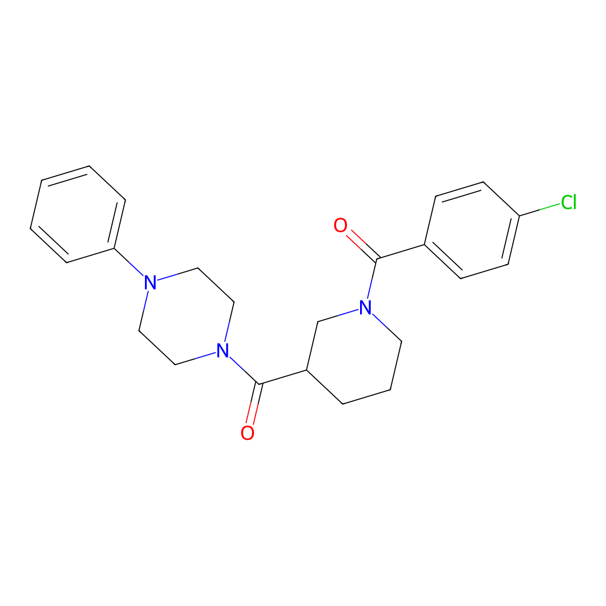 (4-Chlorophenyl){3-[(4-phenylpiperazin-1-yl)carbonyl]piperidin-1-yl}methanone molecular structure, CAS 524058-30-8