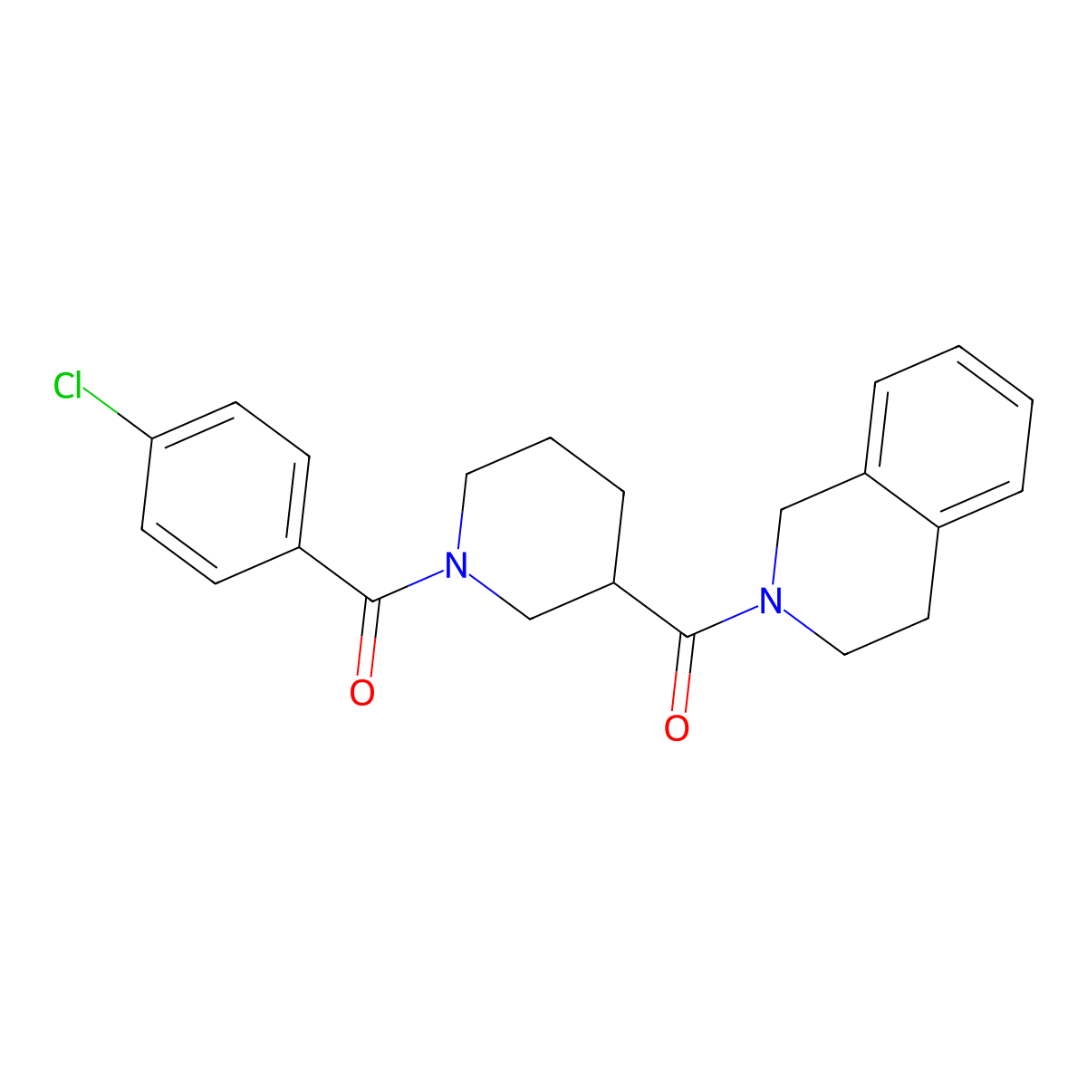 2-{[1-(4-Chlorobenzoyl)-3-piperidinyl]carbonyl}-1,2,3,4-tetrahydroisoquinoline molecular structure, CAS 524058-31-9