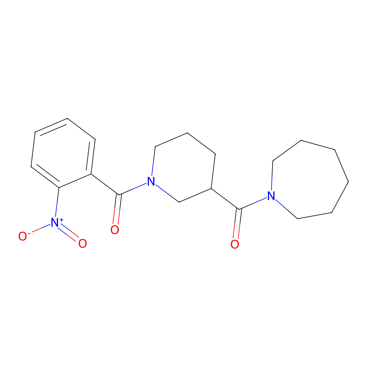 1-{[1-(2-Nitrobenzoyl)-3-piperidinyl]carbonyl}azepane molecular structure, CAS 524058-32-0