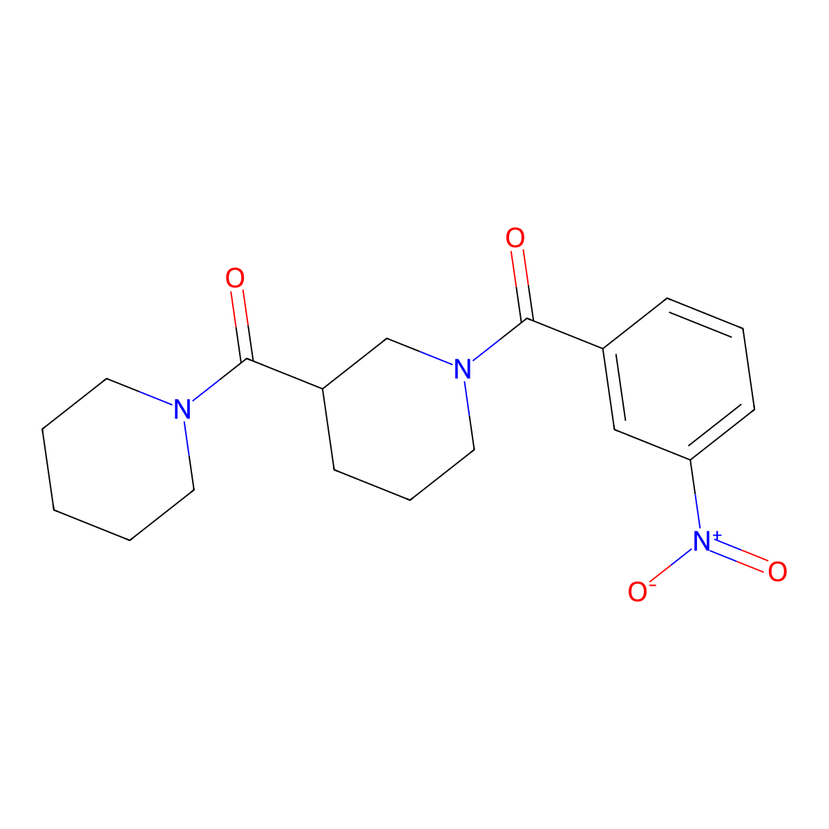 [1-(3-Nitrobenzoyl)piperidin-3-yl]-piperidin-1-ylmethanone molecular structure, CAS 524058-35-3