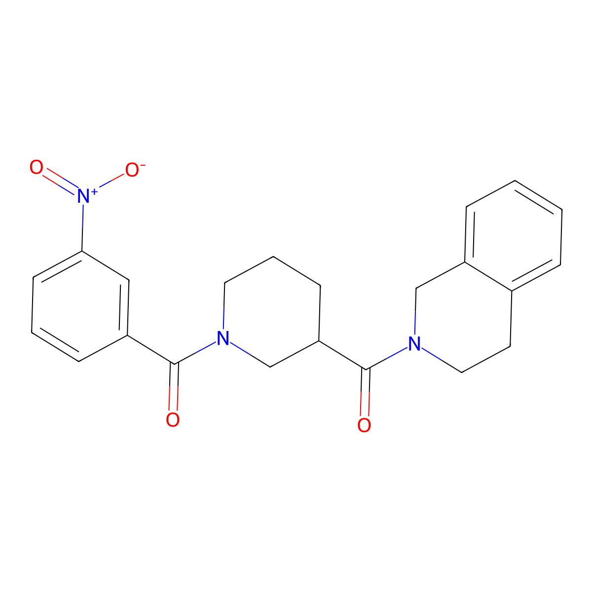 3,4-dihydroisoquinolin-2(1H)-yl{1-[(3-nitrophenyl)carbonyl]piperidin-3-yl}methanone molecular structure, CAS 524058-37-5