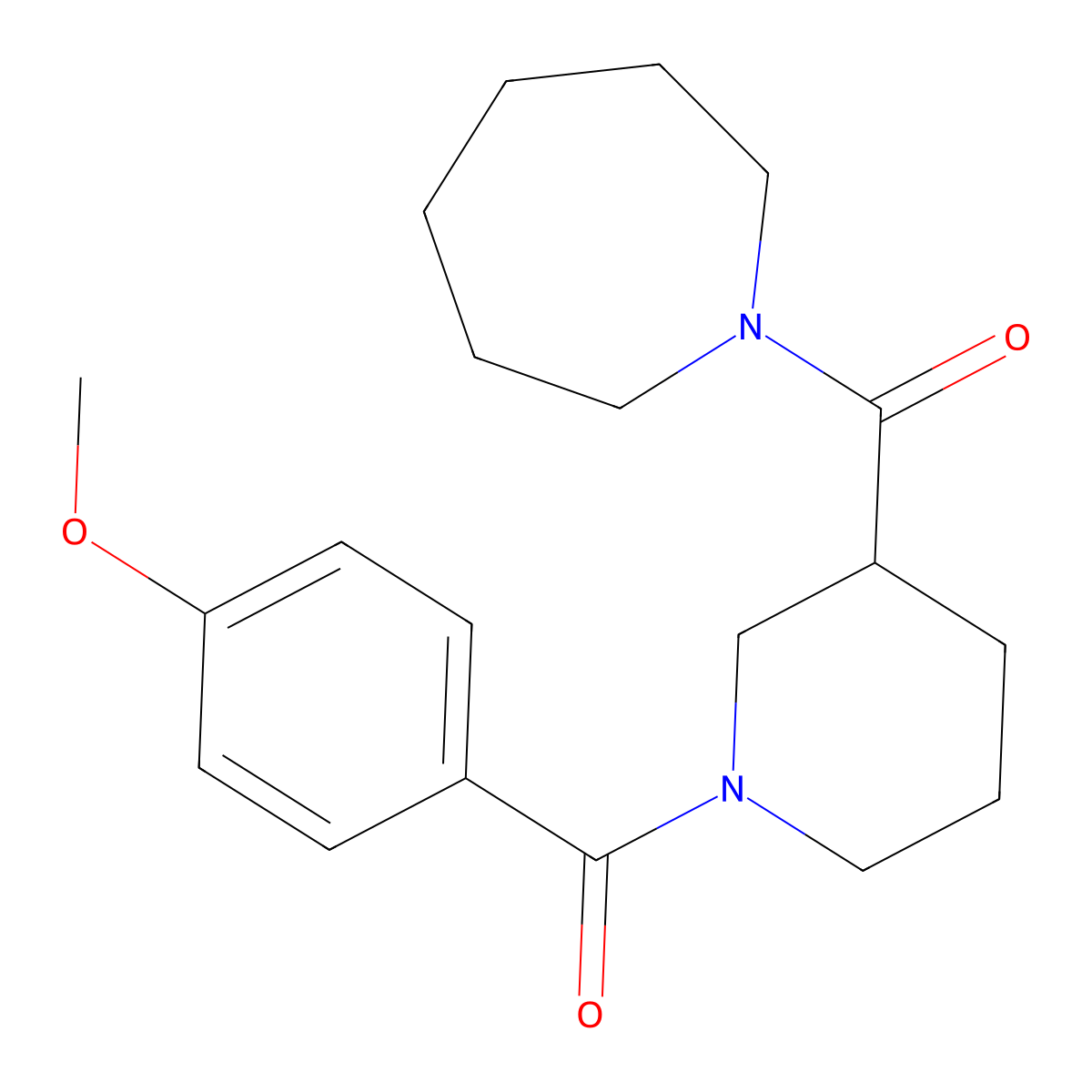 1-{[1-(4-Methoxybenzoyl)-3-piperidinyl]carbonyl}azepane molecular structure, CAS 524058-43-3