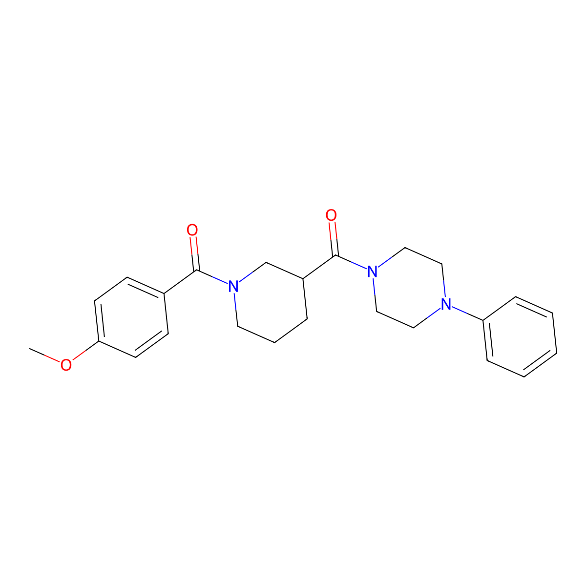 (4-Methoxyphenyl){3-[(4-phenylpiperazin-1-yl)carbonyl]piperidin-1-yl}methanone molecular structure, CAS 524058-44-4