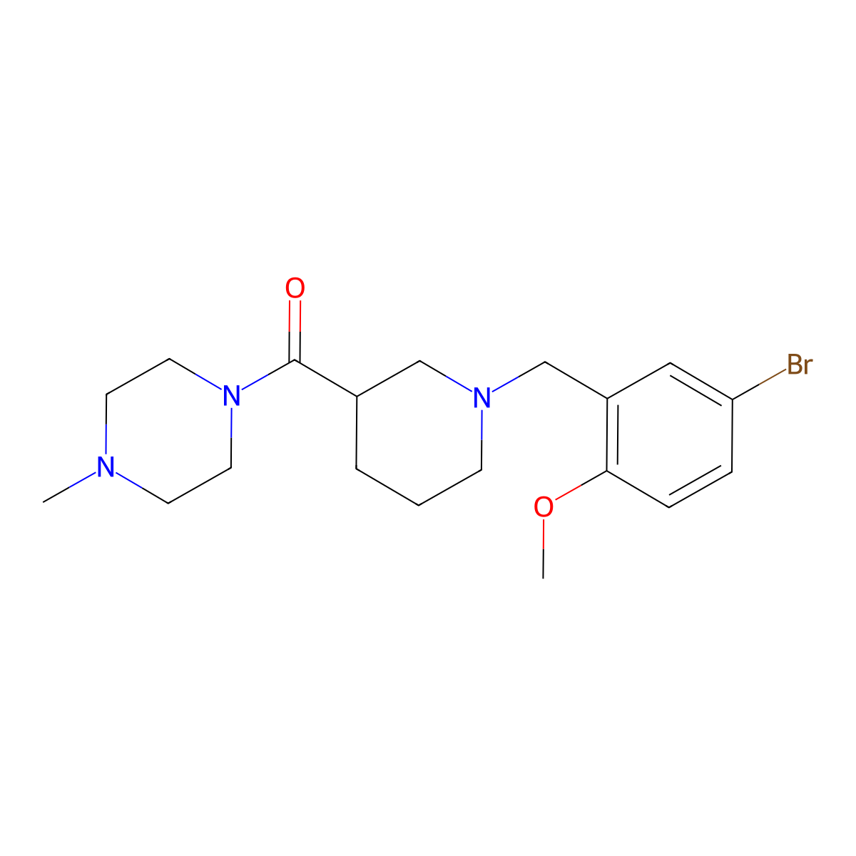 [1-[(5-Bromo-2-methoxyphenyl)methyl]piperidin-3-yl]-(4-methylpiperazin-1-yl)methanone molecular structure, CAS 524058-61-5