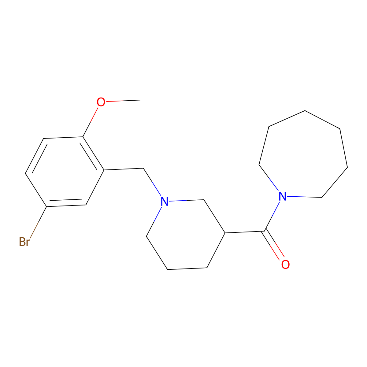 Azepan-1-yl-[1-[(5-bromo-2-methoxyphenyl)methyl]piperidin-3-yl]methanone molecular structure, CAS 524058-62-6