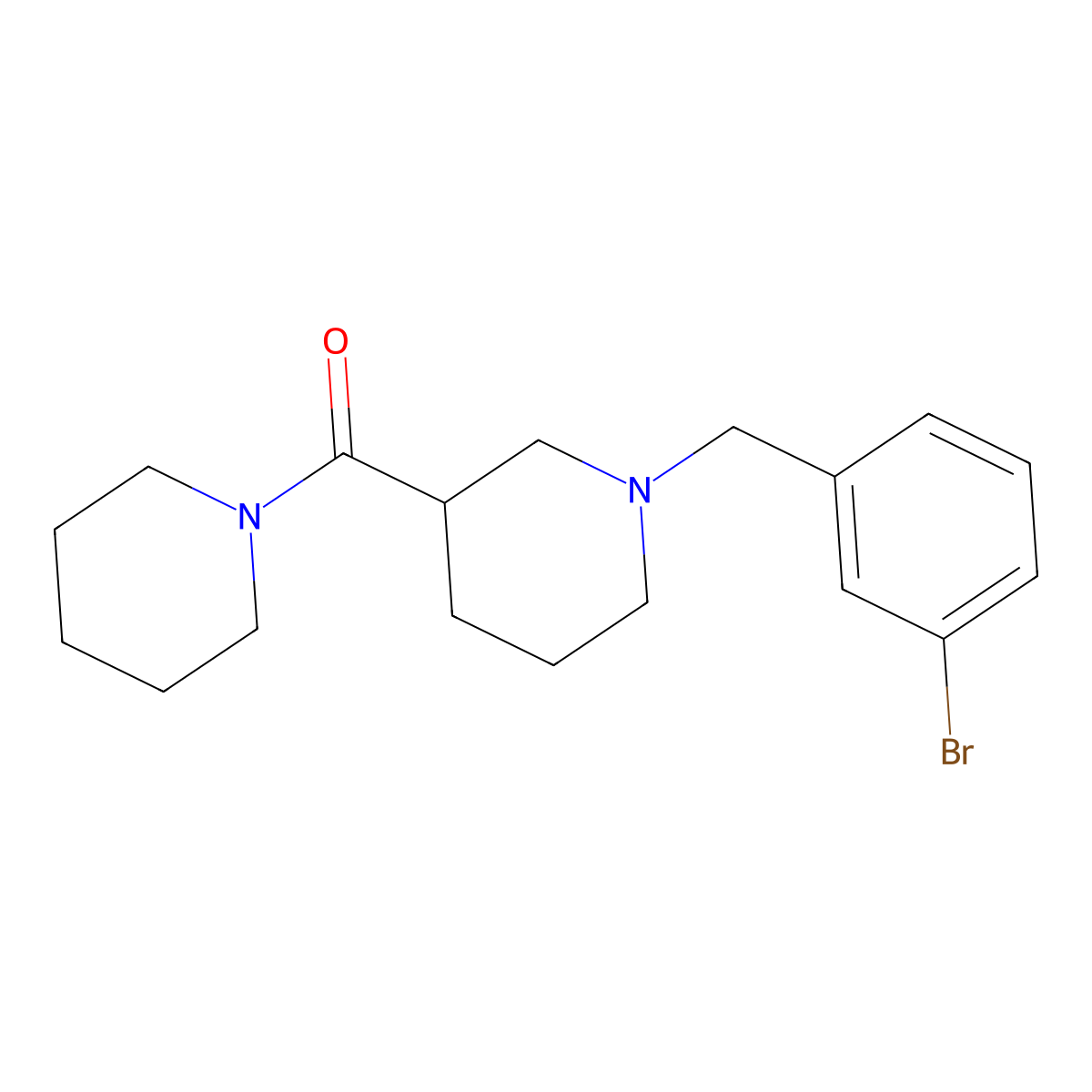[1-[(3-Bromophenyl)methyl]piperidin-3-yl]-piperidin-1-ylmethanone molecular structure, CAS 524058-69-3