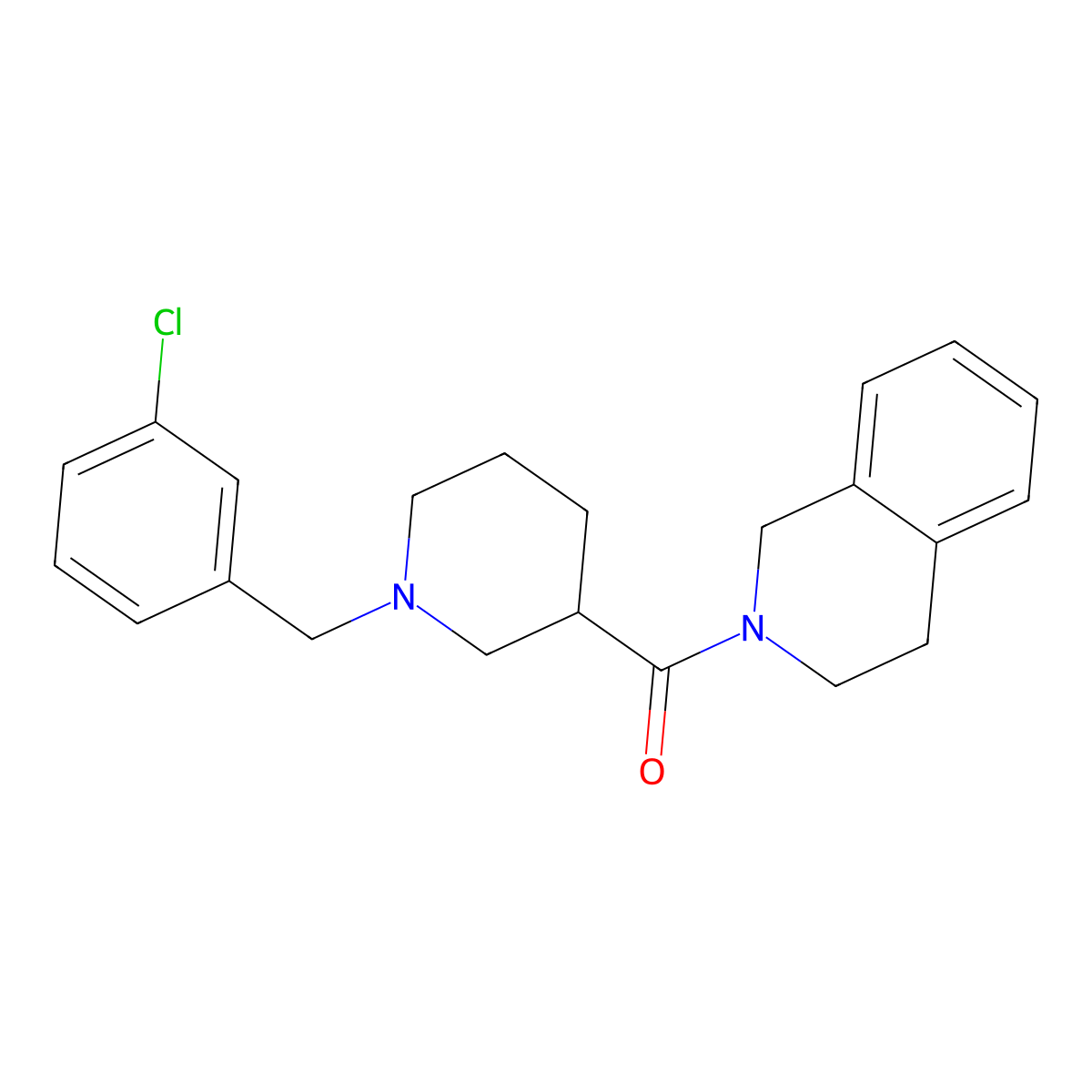 [1-[(3-chlorophenyl)methyl]piperidin-3-yl]-(3,4-dihydro-1H-isoquinolin-2-yl)methanone molecular structure, CAS 524058-80-8