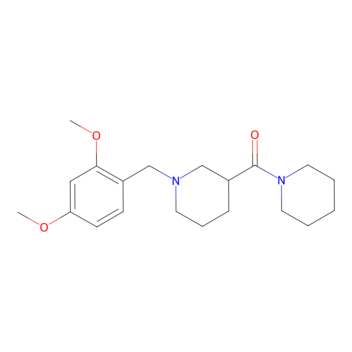 [1-[(2,4-Dimethoxyphenyl)methyl]piperidin-3-yl]-piperidin-1-ylmethanone molecular structure, CAS 524058-93-3