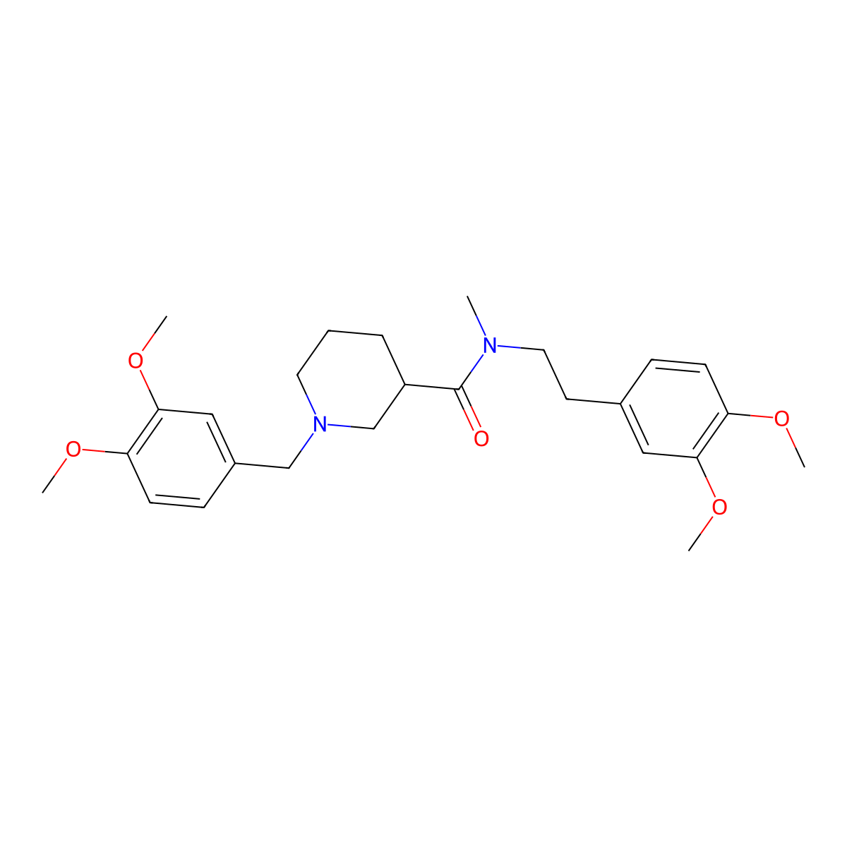 N-[2-(3,4-dimethoxyphenyl)ethyl]-1-[(3,4-dimethoxyphenyl)methyl]-N-methyl-3-piperidinecarboxamide molecular structure, CAS 524059-03-8