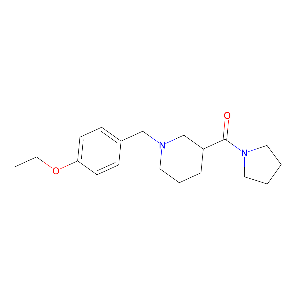 1-(4-Ethoxybenzyl)-3-(1-pyrrolidinylcarbonyl)piperidine molecular structure, CAS 524059-09-4