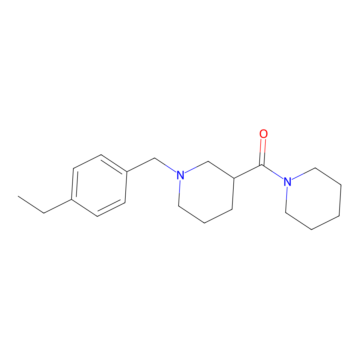 [1-[(4-Ethylphenyl)methyl]piperidin-3-yl]-piperidin-1-ylmethanone molecular structure, CAS 524059-12-9