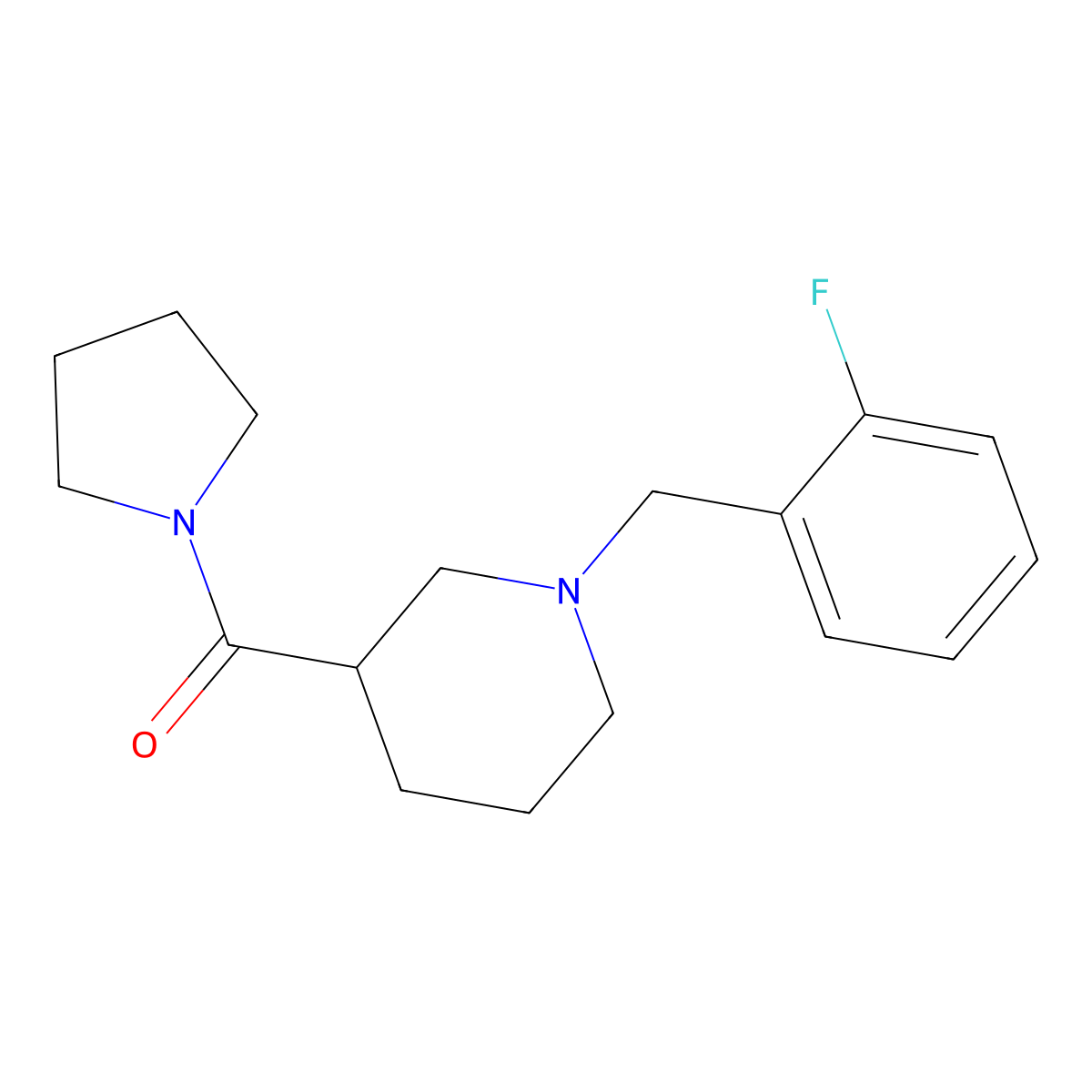 1-(2-Fluorobenzyl)-3-(1-pyrrolidinylcarbonyl)piperidine molecular structure, CAS 524059-19-6