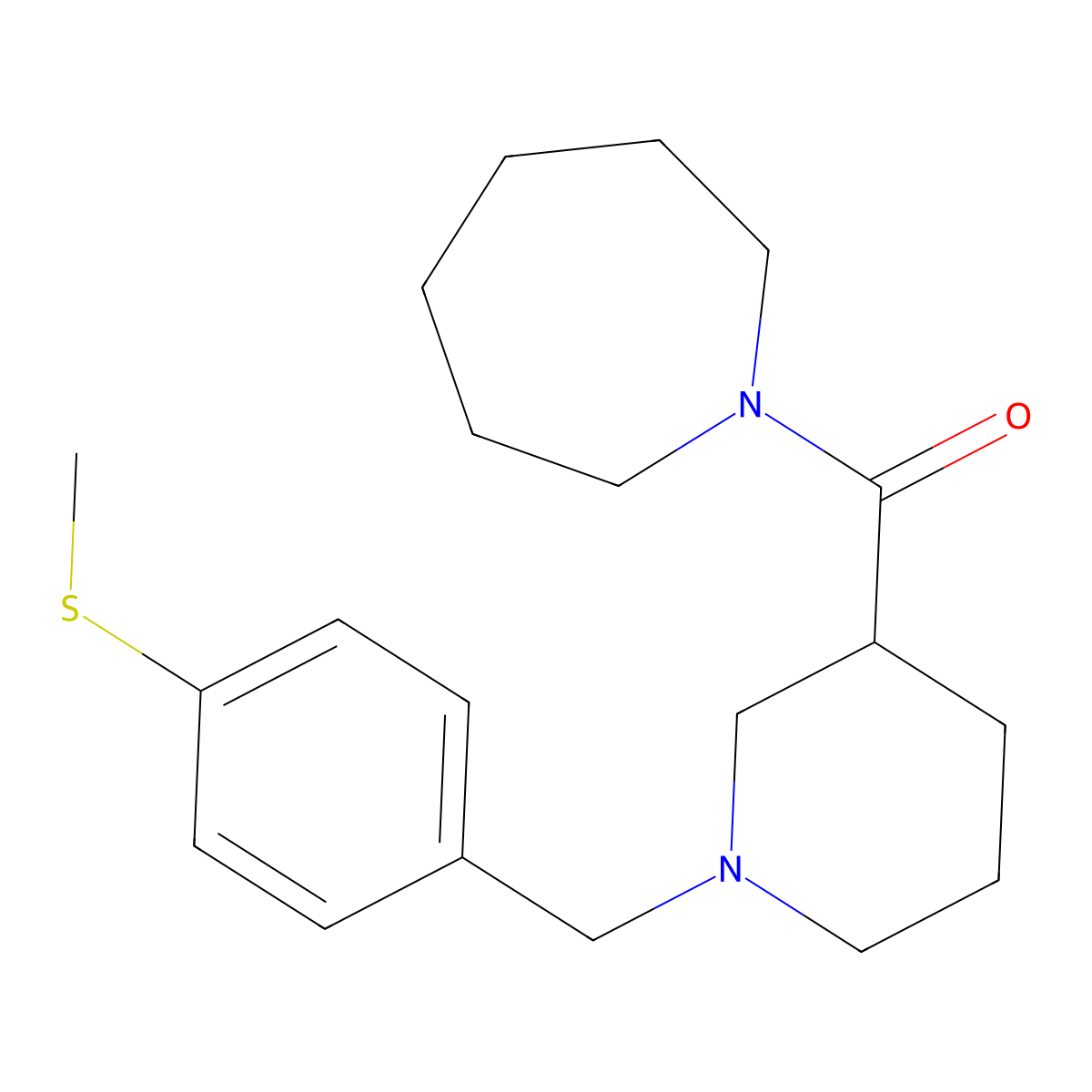 Azepan-1-yl-[1-[(4-methylsulfanylphenyl)methyl]piperidin-3-yl]methanone molecular structure, CAS 524059-31-2