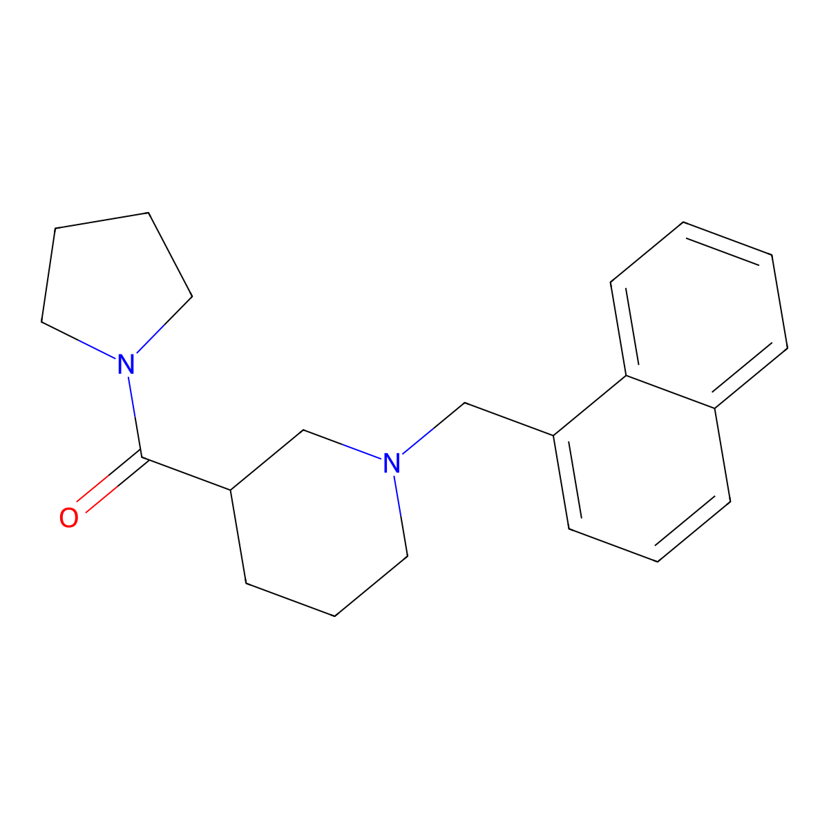 1-(1-Naphthylmethyl)-3-(1-pyrrolidinylcarbonyl)piperidine molecular structure, CAS 524059-37-8