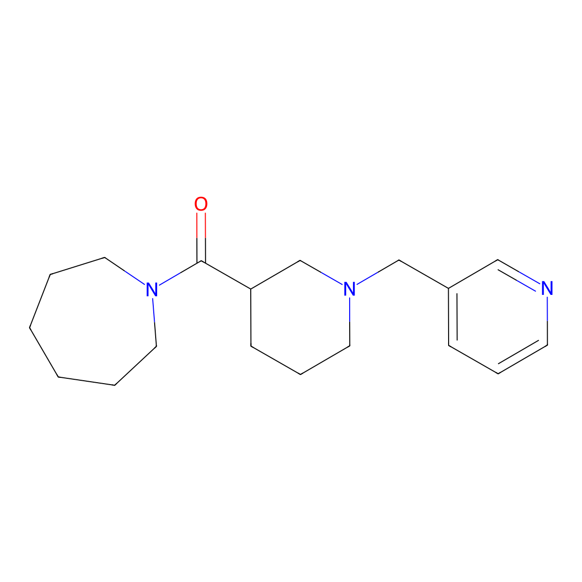 1-{[1-(3-Pyridinylmethyl)-3-piperidinyl]carbonyl}azepane molecular structure, CAS 524059-57-2