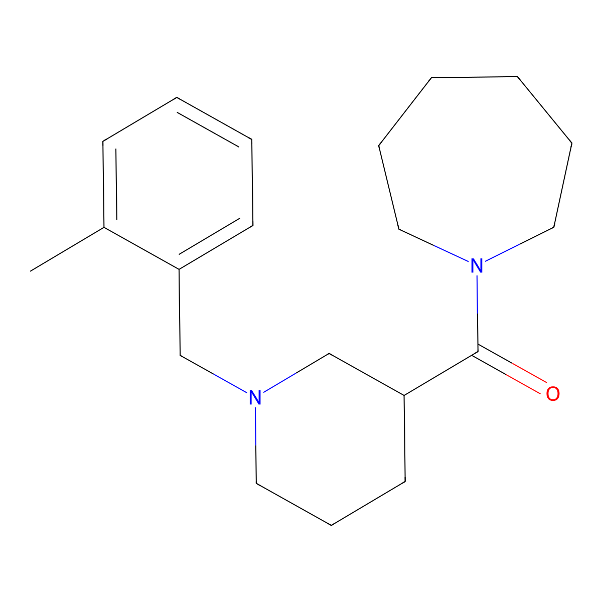 1-{[1-(2-Methylbenzyl)-3-piperidinyl]carbonyl}azepane molecular structure, CAS 524059-59-4
