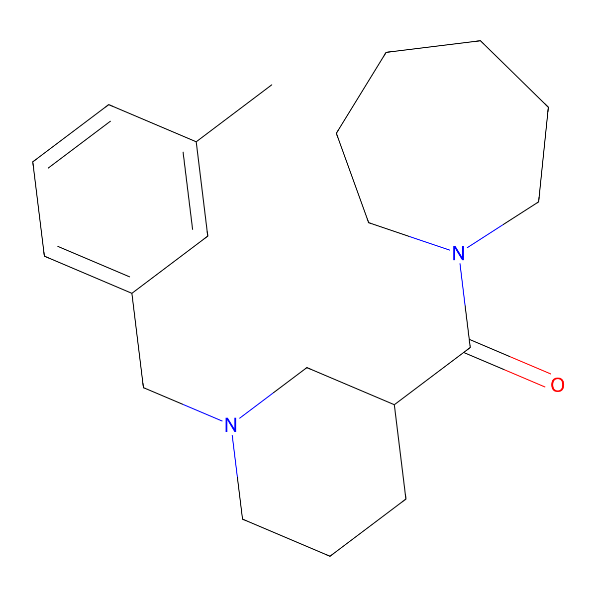 Azepan-1-yl-[1-[(3-methylphenyl)methyl]piperidin-3-yl]methanone molecular structure, CAS 524059-64-1