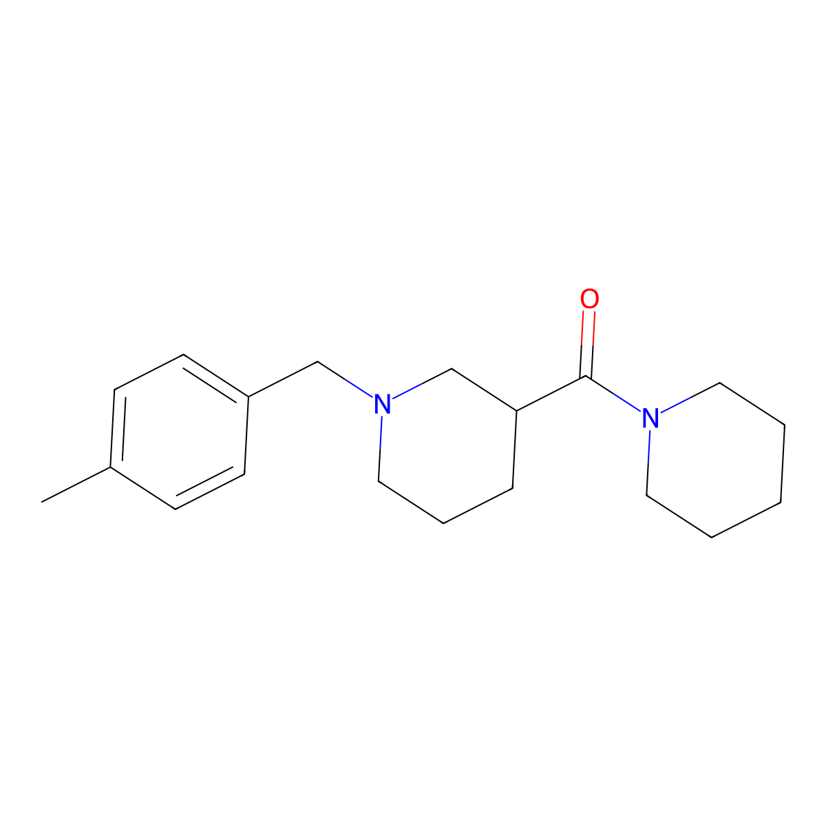 1-(4-Methylbenzyl)-3-(1-piperidinylcarbonyl)piperidine molecular structure, CAS 524059-69-6