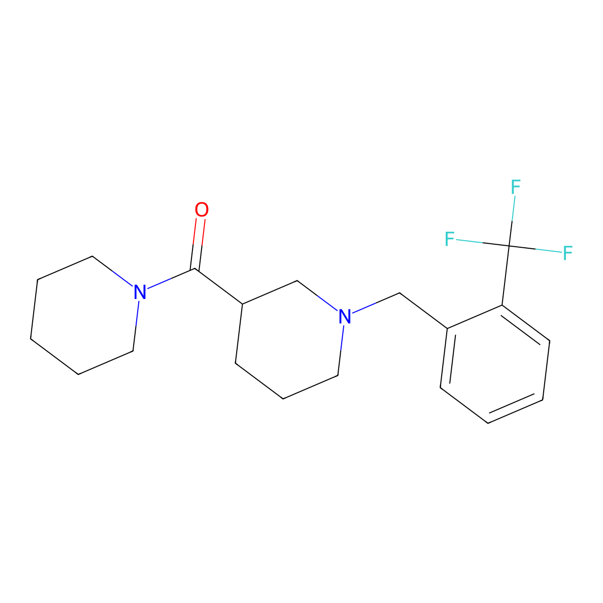 Piperidin-1-yl-[1-[[2-(trifluoromethyl)phenyl]methyl]piperidin-3-yl]methanone molecular structure, CAS 524059-73-2