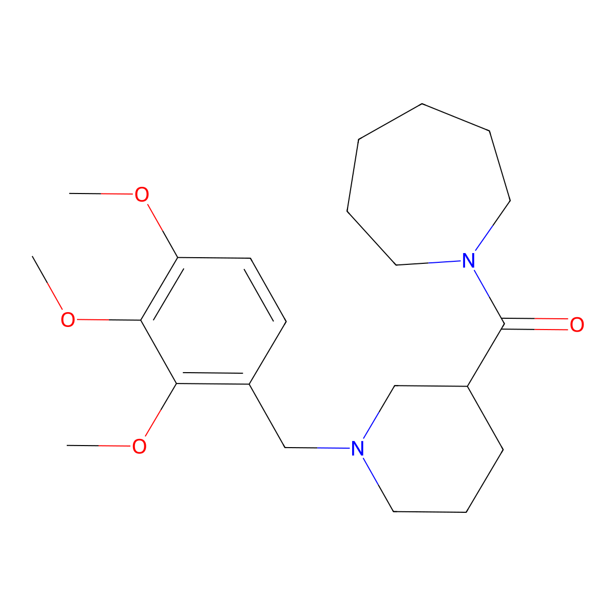 Azepan-1-yl-[1-[(2,3,4-trimethoxyphenyl)methyl]piperidin-3-yl]methanone molecular structure, CAS 524059-75-4