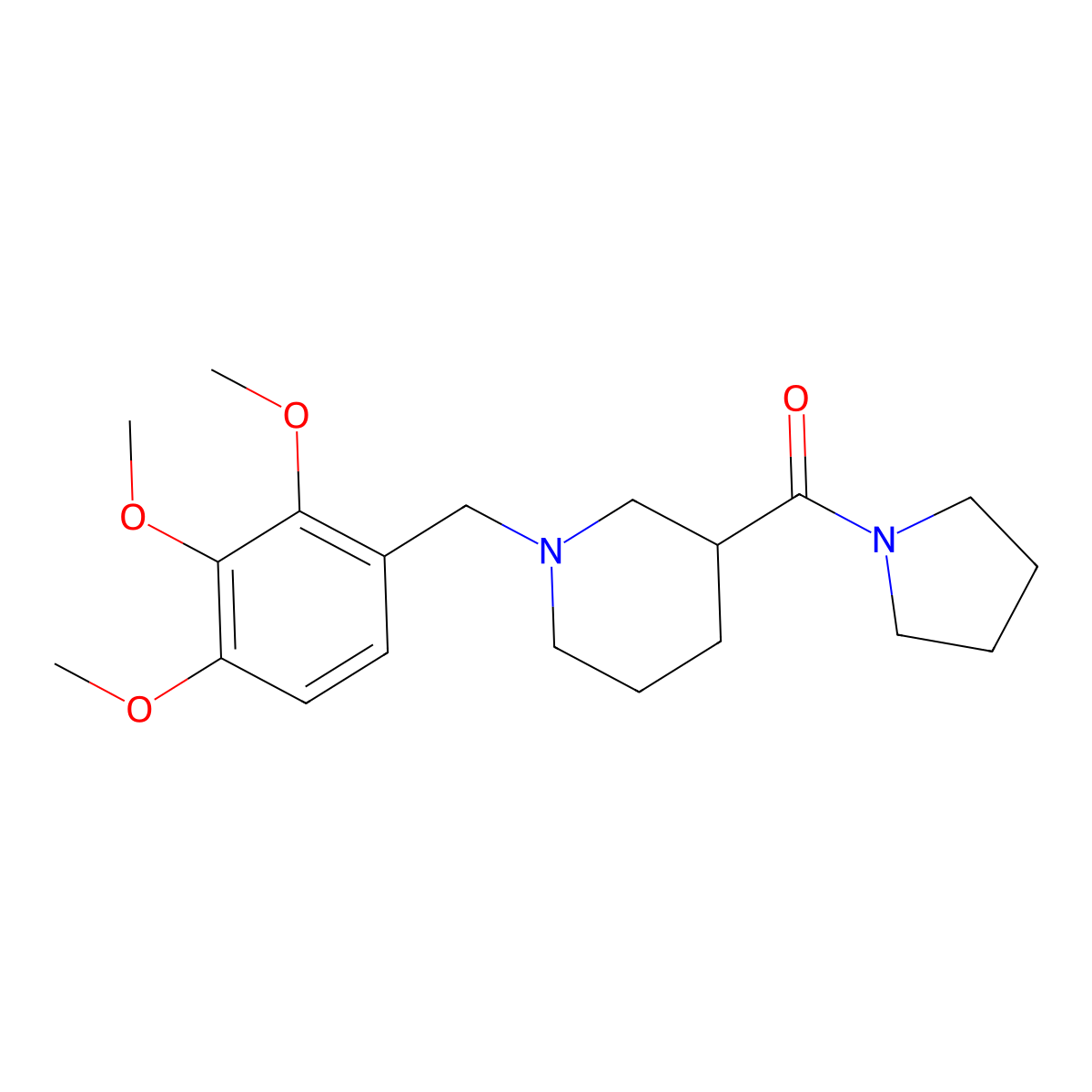 Pyrrolidin-1-yl-[1-[(2,3,4-trimethoxyphenyl)methyl]piperidin-3-yl]methanone molecular structure, CAS 524059-77-6