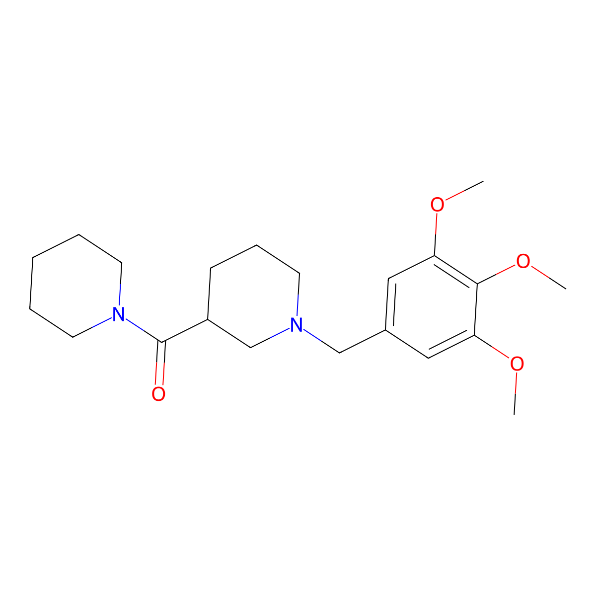 Piperidin-1-yl-[1-[(3,4,5-trimethoxyphenyl)methyl]piperidin-3-yl]methanone molecular structure, CAS 524059-83-4