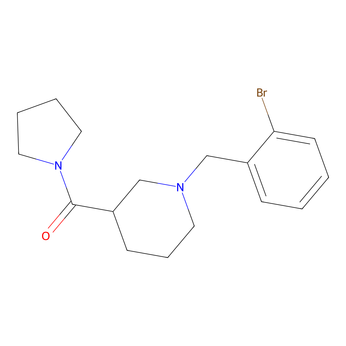 [1-[(2-Bromophenyl)methyl]piperidin-3-yl]-pyrrolidin-1-ylmethanone molecular structure, CAS 524059-89-0