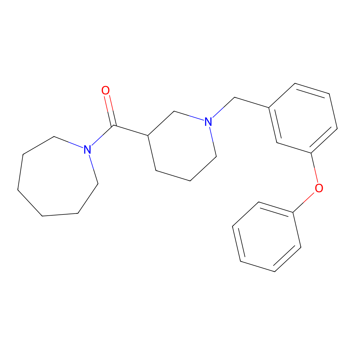 Azepan-1-yl[1-(3-phenoxybenzyl)piperidin-3-yl]methanone molecular structure, CAS 524059-99-2