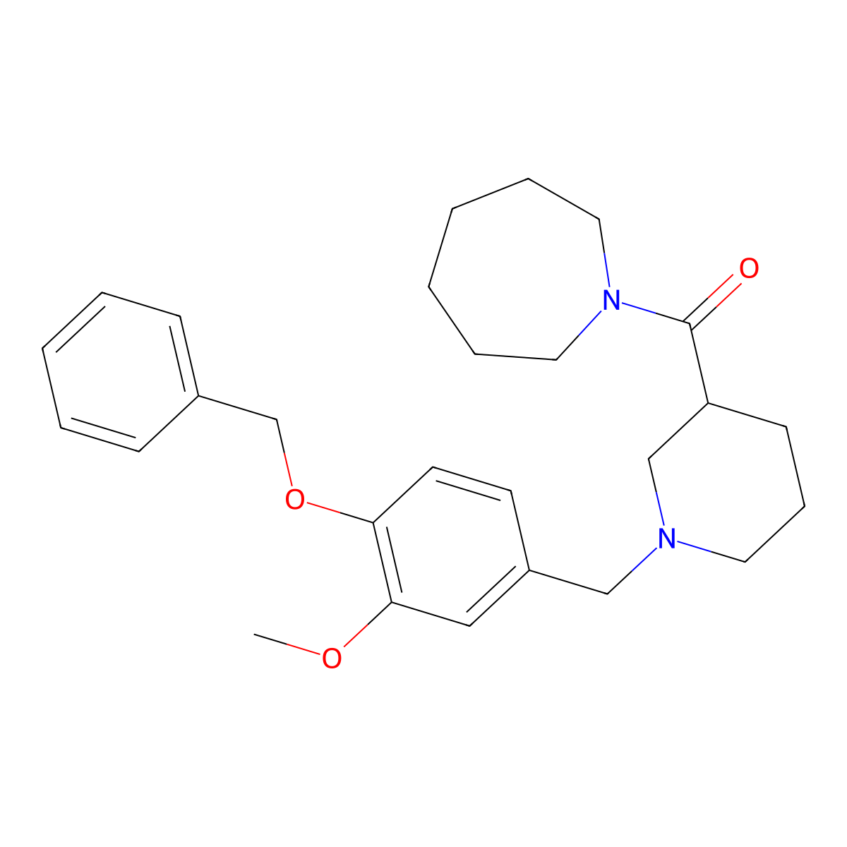 Azepan-1-yl{1-[4-(benzyloxy)-3-methoxybenzyl]piperidin-3-yl}methanone molecular structure, CAS 524060-08-0