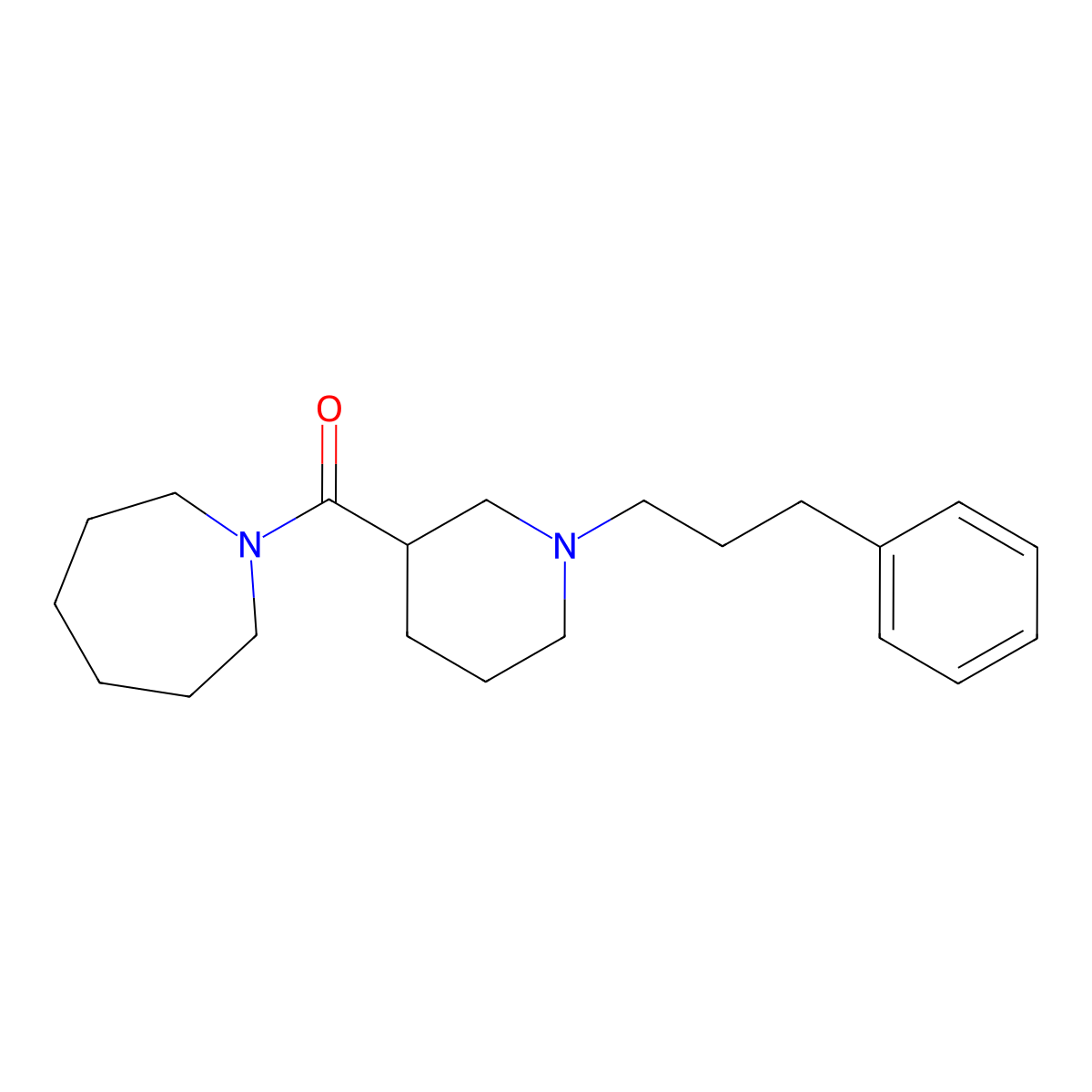 Azepan-1-yl-[1-(3-phenylpropyl)piperidin-3-yl]methanone molecular structure, CAS 524060-12-6