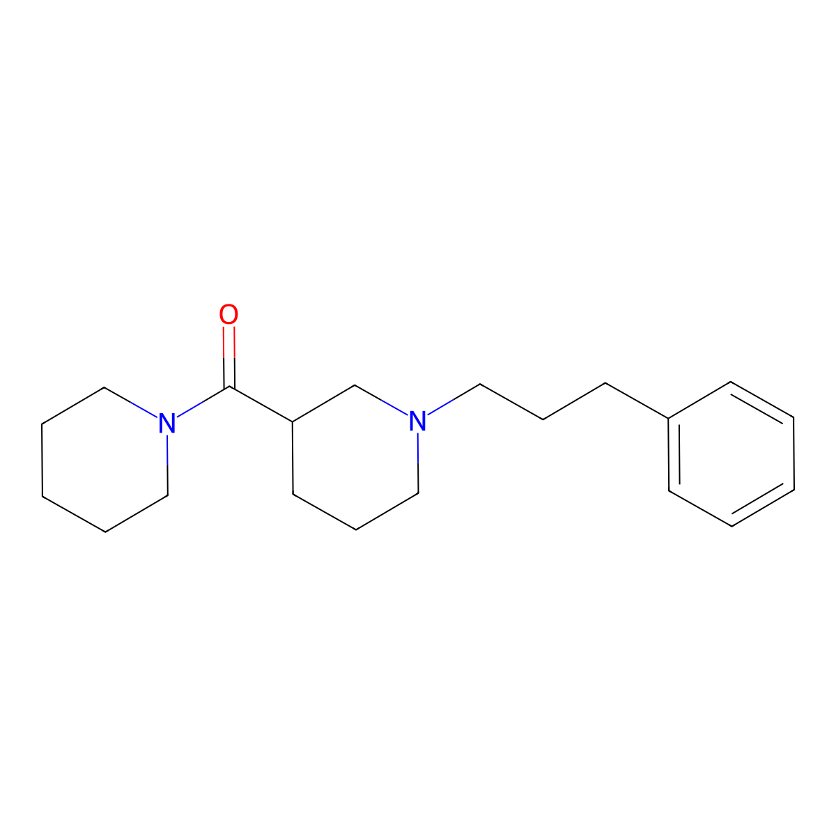 1-(3-Phenylpropyl)-3-(1-piperidinylcarbonyl)piperidine molecular structure, CAS 524060-13-7
