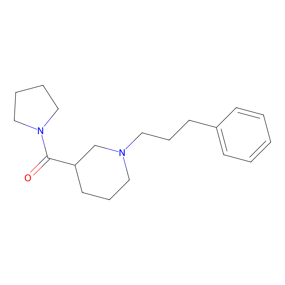 [1-(3-Phenylpropyl)piperidin-3-yl]-pyrrolidin-1-ylmethanone molecular structure, CAS 524060-14-8