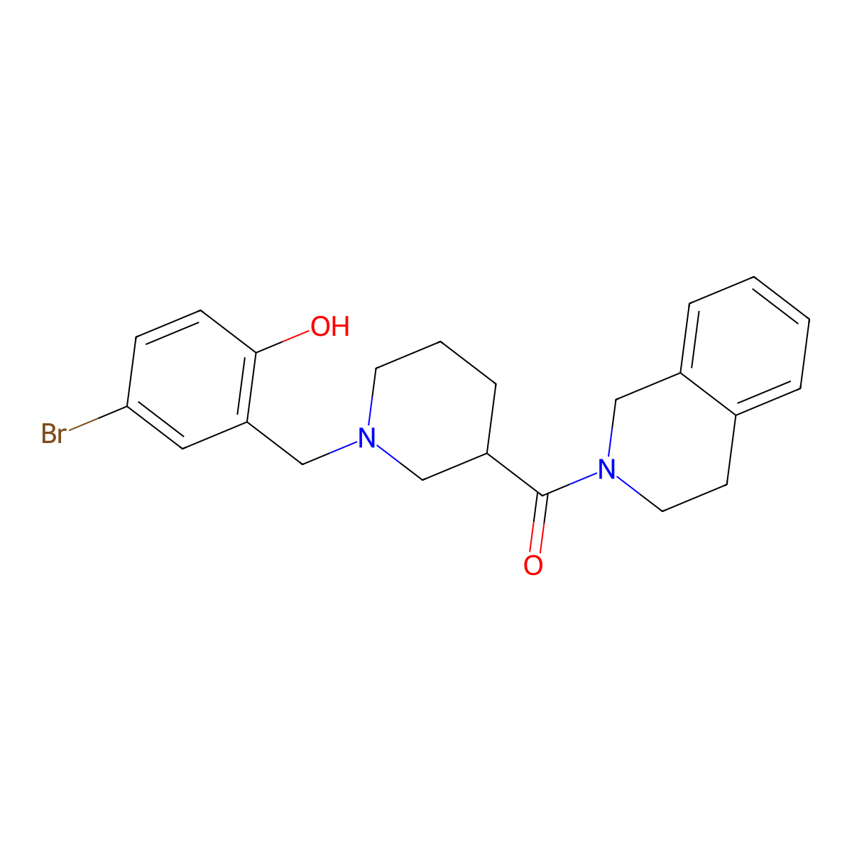 [1-[(5-bromo-2-hydroxyphenyl)methyl]piperidin-3-yl]-(3,4-dihydro-1H-isoquinolin-2-yl)methanone molecular structure, CAS 524060-20-6
