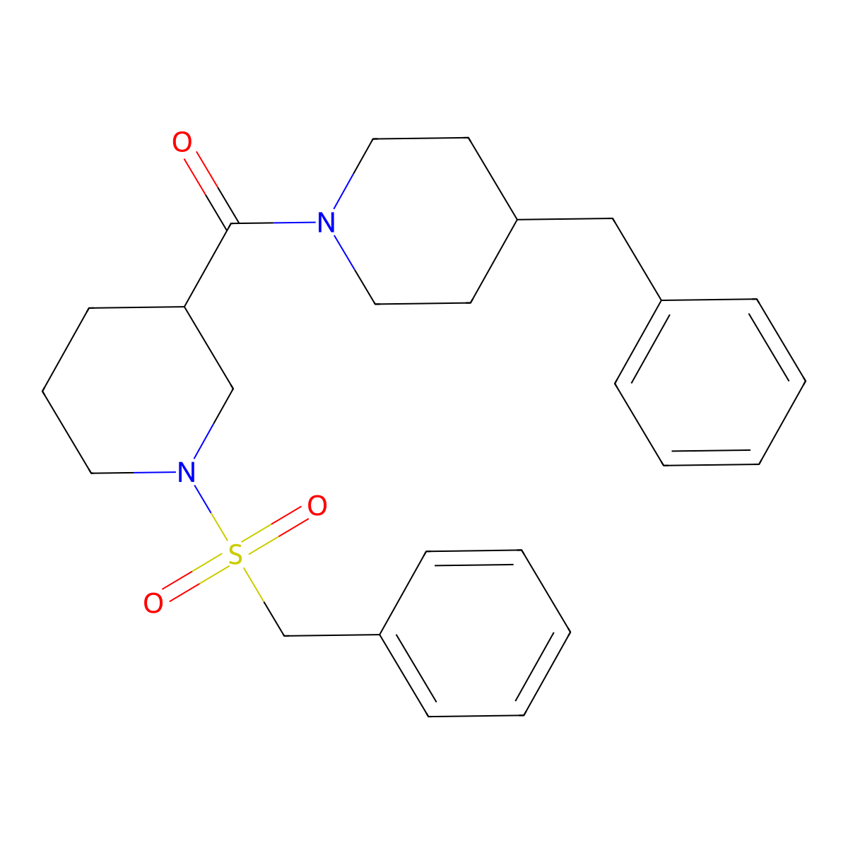 (4-Benzylpiperidin-1-yl)-(1-benzylsulfonylpiperidin-3-yl)methanone molecular structure, CAS 524060-39-7