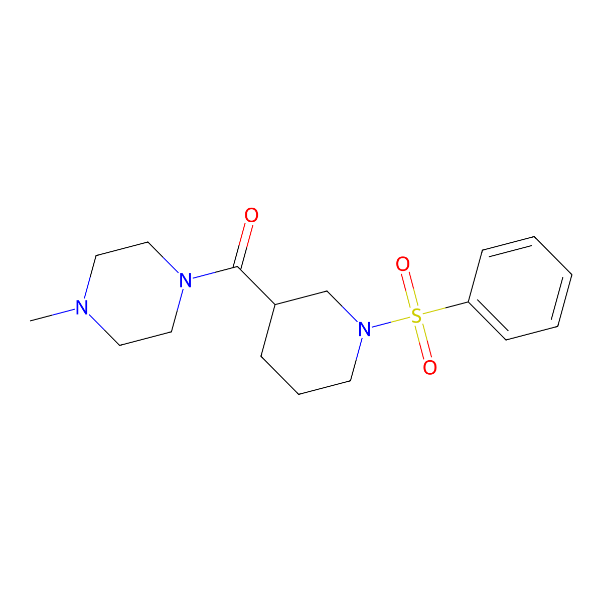 (4-Methylpiperazin-1-yl)[1-(phenylsulfonyl)piperidin-3-yl]methanone molecular structure, CAS 524060-48-8