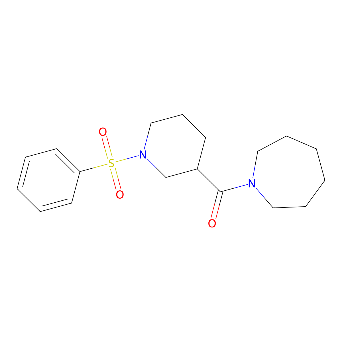 Azepan-1-yl-[1-(benzenesulfonyl)piperidin-3-yl]methanone molecular structure, CAS 524060-49-9