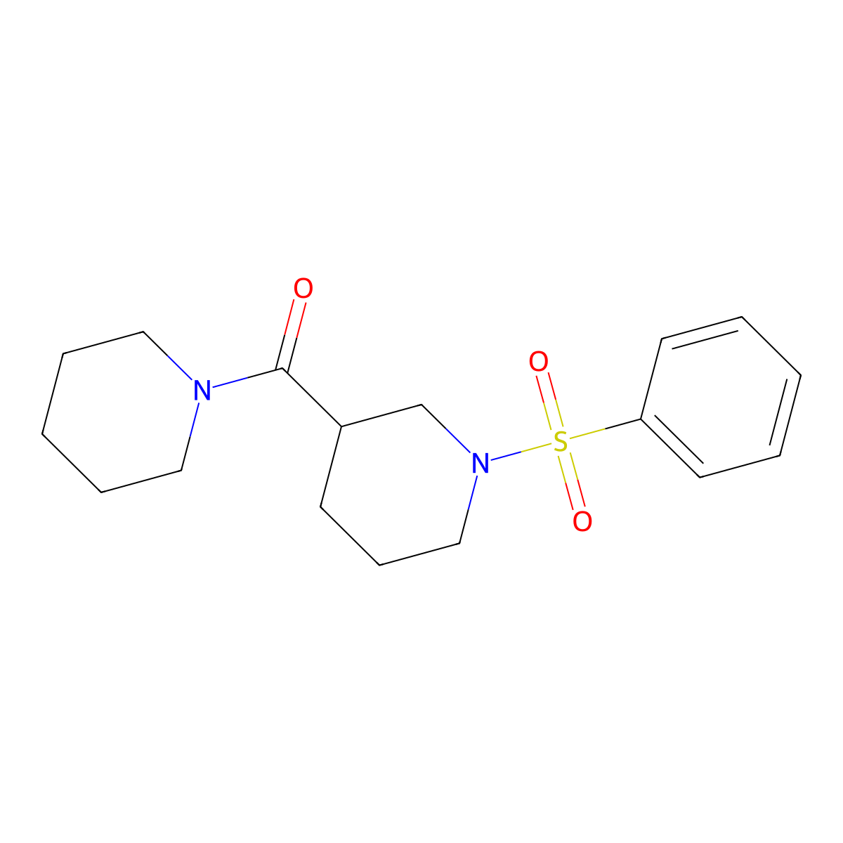[1-(Phenylsulfonyl)piperidin-3-yl](piperidin-1-yl)methanone molecular structure, CAS 524060-50-2