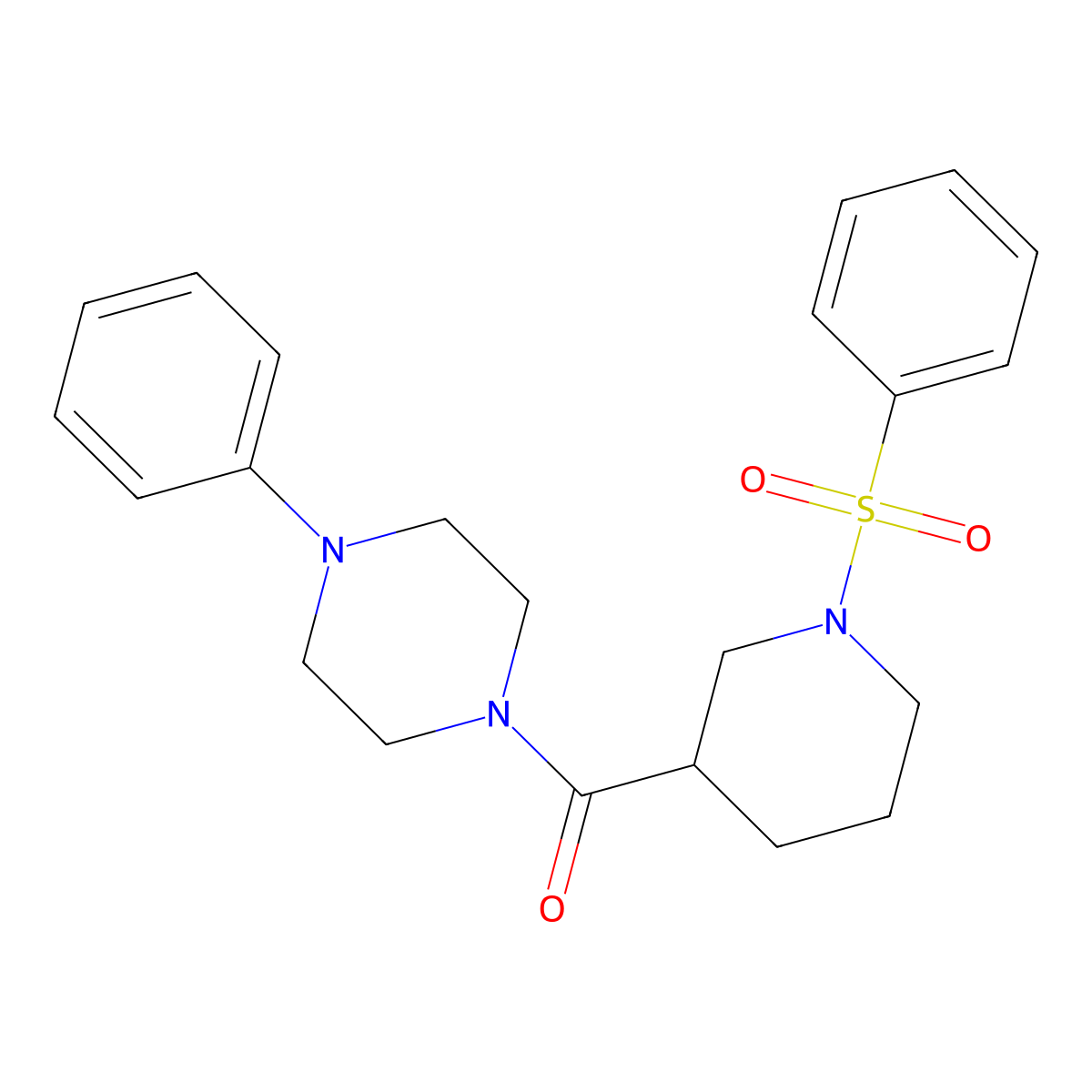 (4-Phenylpiperazin-1-yl)[1-(phenylsulfonyl)piperidin-3-yl]methanone molecular structure, CAS 524060-53-5