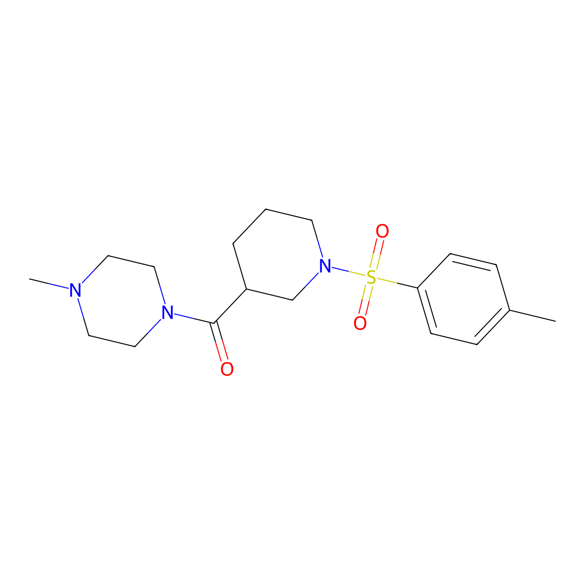 [1-(4-Methylphenyl)sulfonylpiperidin-3-yl]-(4-methylpiperazin-1-yl)methanone molecular structure, CAS 524060-54-6
