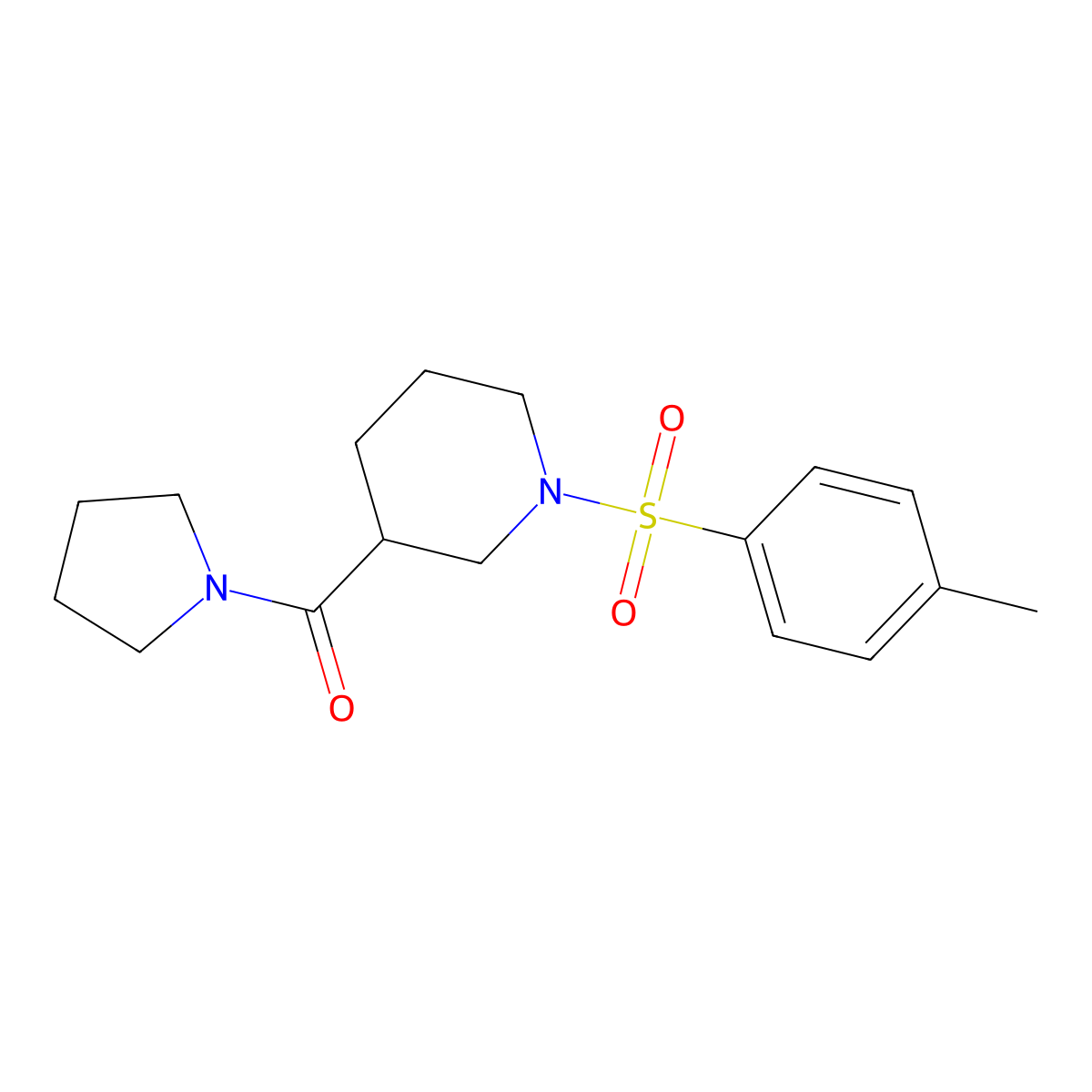 [1-(4-Methylphenyl)sulfonylpiperidin-3-yl]-pyrrolidin-1-ylmethanone molecular structure, CAS 524060-56-8