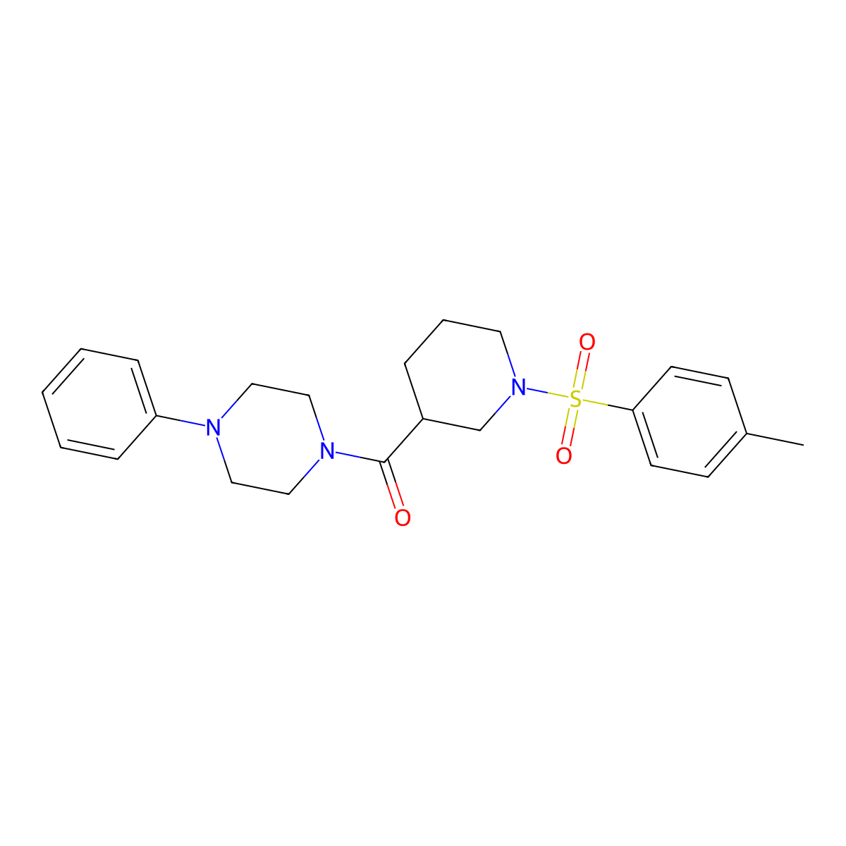 [1-(4-Methylphenyl)sulfonylpiperidin-3-yl]-(4-phenylpiperazin-1-yl)methanone molecular structure, CAS 524060-58-0