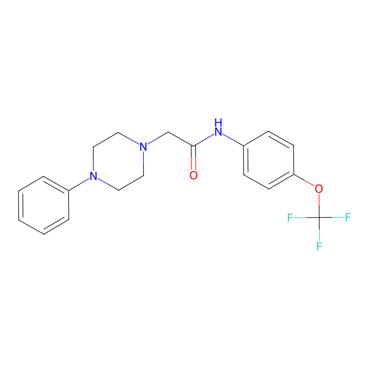 2-(4-phenylpiperazin-1-yl)-N-[4-(trifluoromethoxy)phenyl]acetamide molecular structure, CAS 524062-32-6