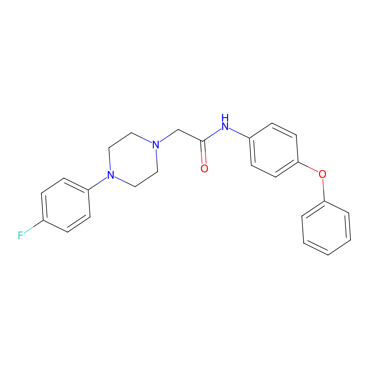 2-[4-(4-fluorophenyl)piperazin-1-yl]-N-(4-phenoxyphenyl)acetamide molecular structure, CAS 524063-21-6